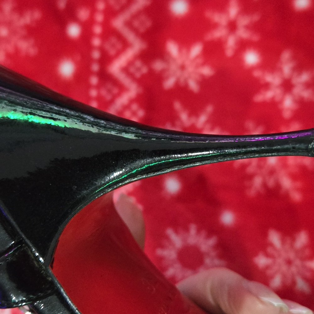 Louboutin Black Patent Leather Slingback Heels - Picture 13 of 16